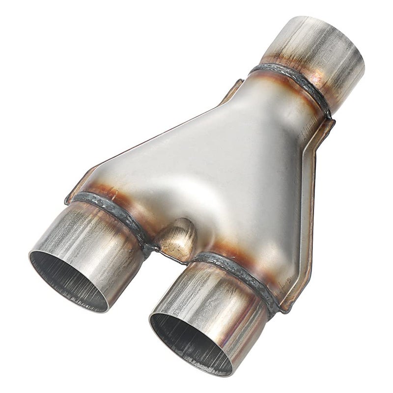 LCGP Stainless Steel 2.5 Inch Y-Pipe, Universal Stainless Steel Diesel Y-Pipe, Inlet 2.5" Outlet 2.5" Length 12" - Image 1